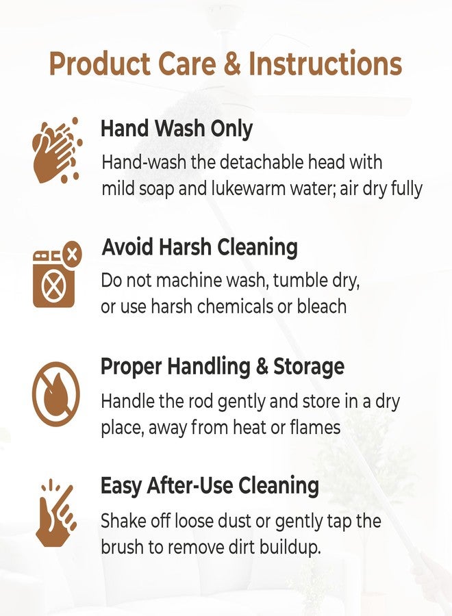 Home Essentials HomeEssentials Extendable Fan Cleaning Brush with Long Pole- Flexible Microfiber Duster for High Ceiling Fans, Kitchen, Car & Furniture - Foldable, Washable Head - Image 4